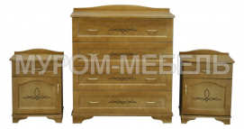 Здесь изображено Комод, 2 тумбочки Соната