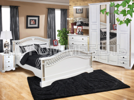 Здесь изображено Спальный гарнитур Милена из дуба