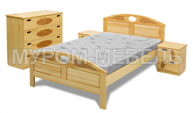 Здесь изображено Двуспальная кровать Галатея из дуба