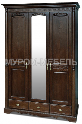 Здесь изображено Шкаф 3-х створчатый Валео