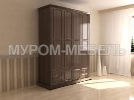 Здесь изображено Шкаф четырехстворчатый с нижней антресолью из серии 